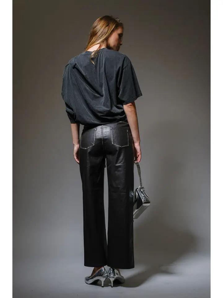 Washed Draped Pleated T-Shirt