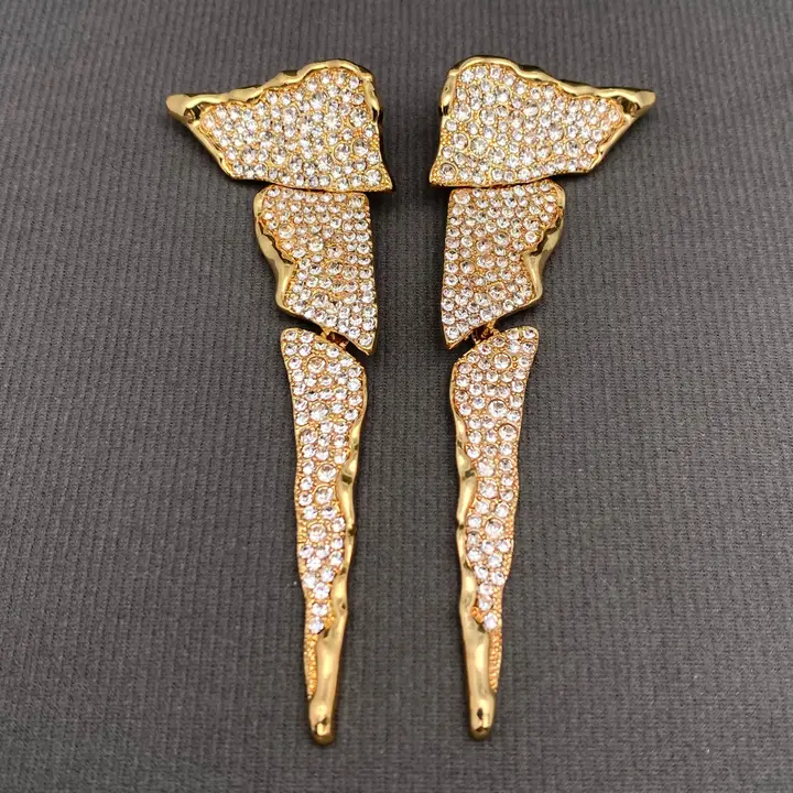 Vintage Rhinestone Inlaid Geometric Earrings