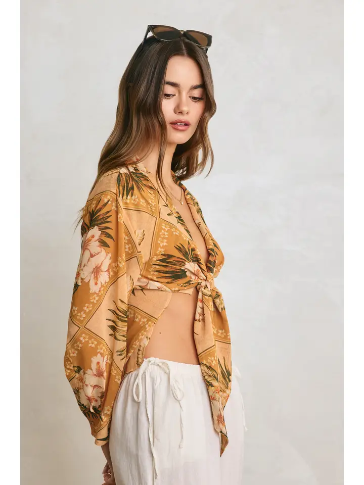 Tropical Knot Detail Shirt