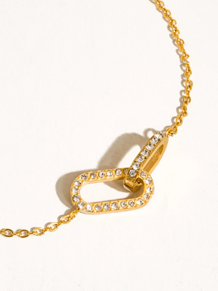 Priamo 18K Gold Plated Cz Chain Necklace