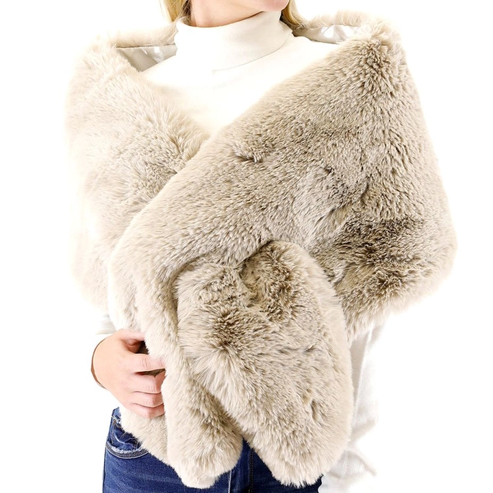 Boujee Faux Felt Mink Fur Scarf Shawl Wrap  (4 Colors!)