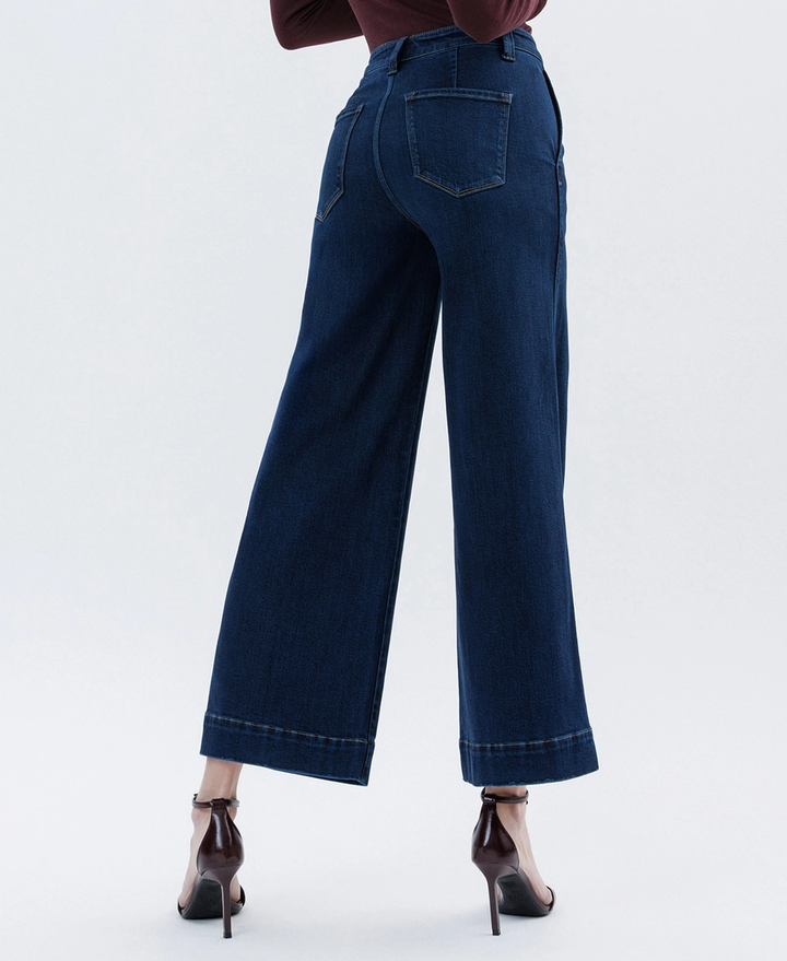 High Rise Ankle Wide Leg Jeans
