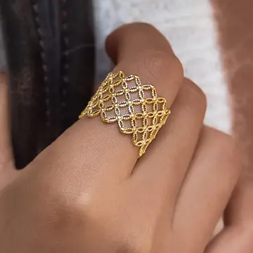 Alizée 18K Gold Plated Lattice Statement Ring