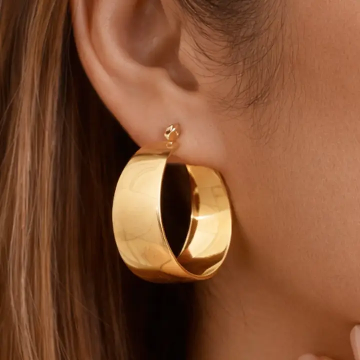18K Gold Plated Hoop Earrings