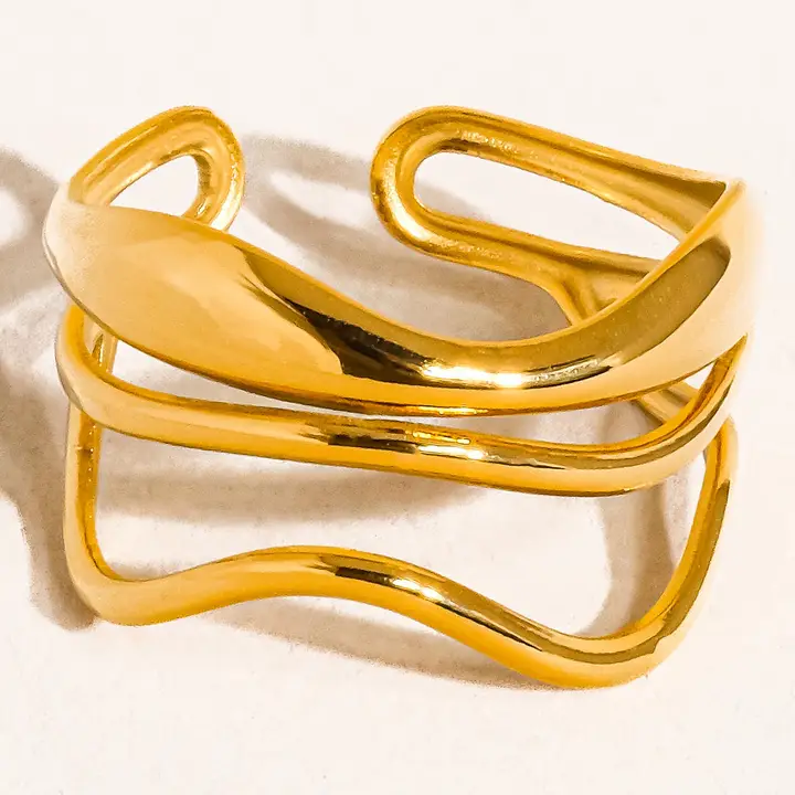 Ozzy 18K Gold Plated Abstract Ring