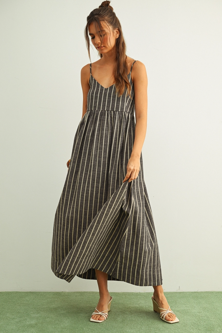 Stripe Pattern Long Dress