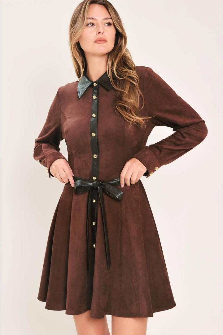 Sutton Faux Suede Mini Dress