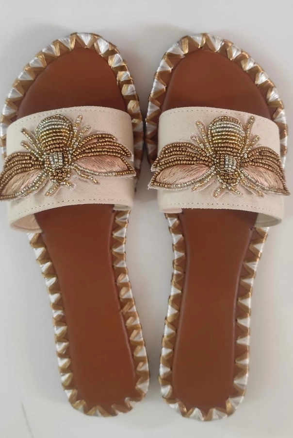 Handcrafted Beaded Bumble Bee Sandals