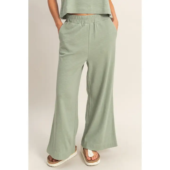 Wide Leg Elastic Waist Pants