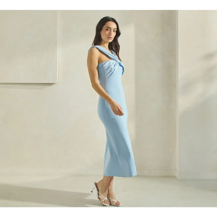 Twist Neck Maxi Dress