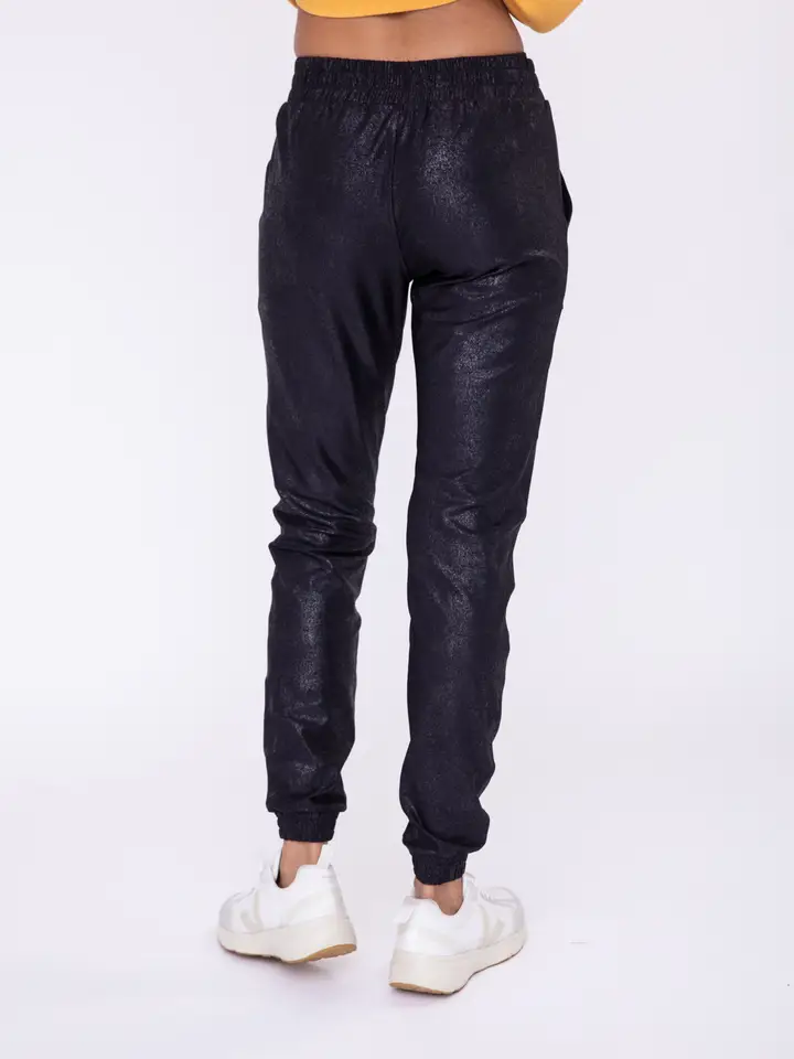 Foil Printed High-Waisted Joggers