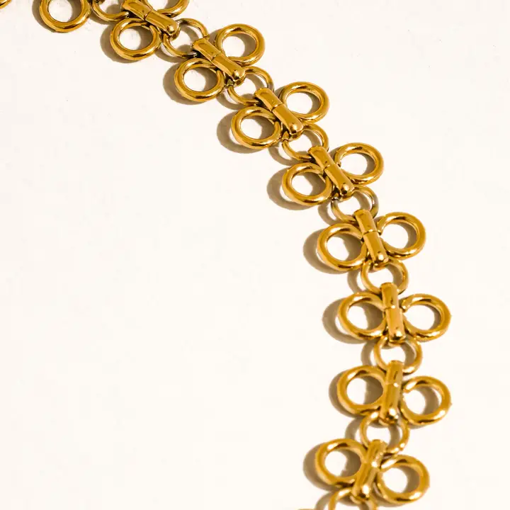 Ritza 18K Gold Non Tarnish Patterned Choker