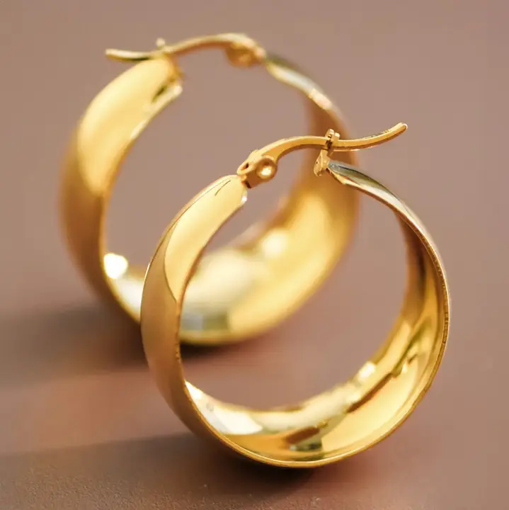 18K Gold Plated Hoop Earrings