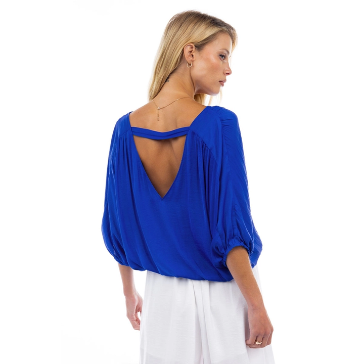 Cropped Blouse with Elasticized Waist