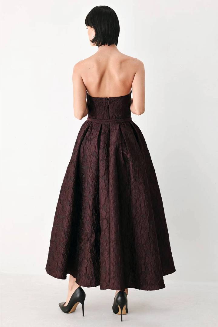 An Embossed Woven Midi Dress