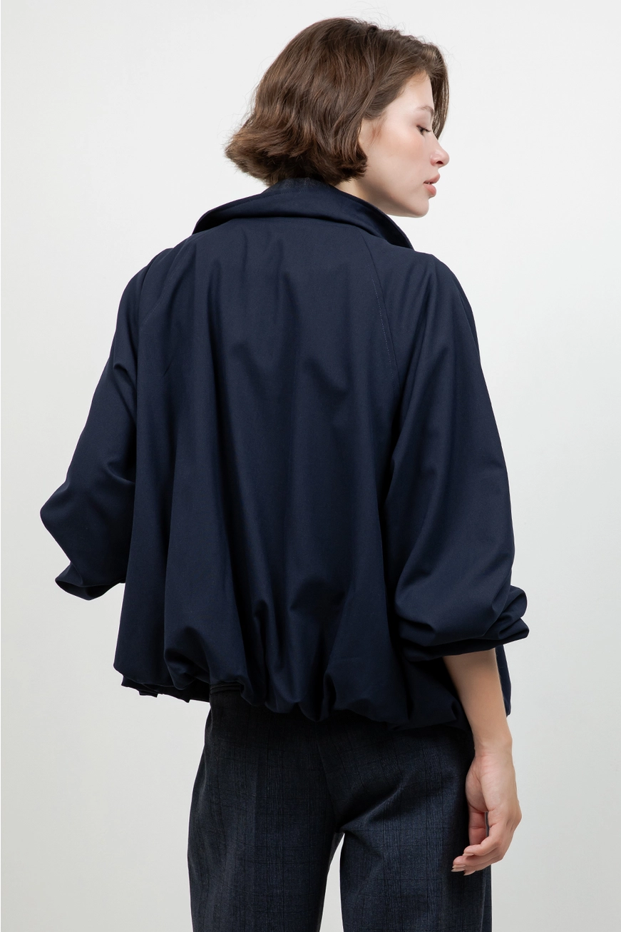 Soft Woven Funnel Neck Bomber Jacket