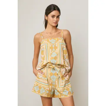 Scarf Belted Trouser Shorts
