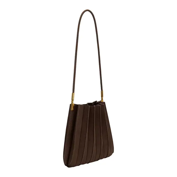 Carrie Vegan Suede Shoulder Bag (available in chocolate & mushroom)