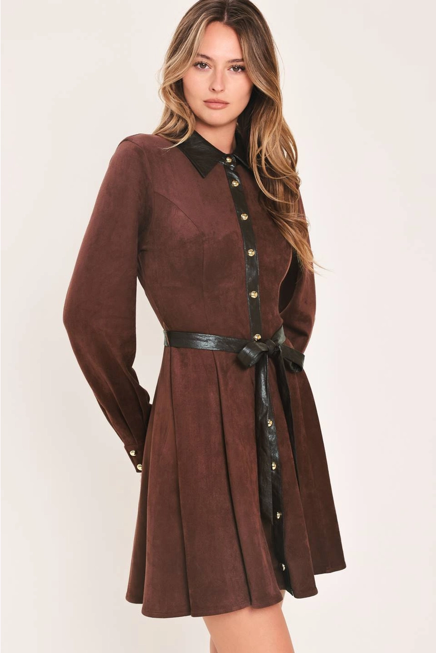 Sutton Faux Suede Mini Dress