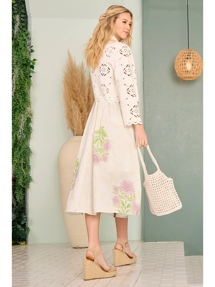 Scallop Hem Eyelet Jacket