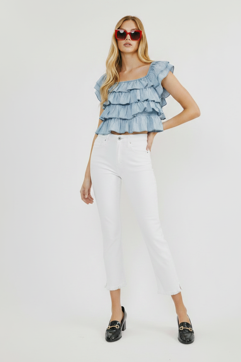 Off-the-shoulder pose