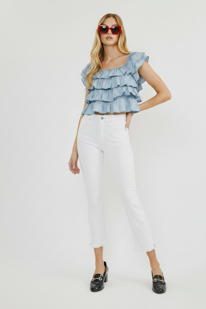 Off-the-shoulder pose