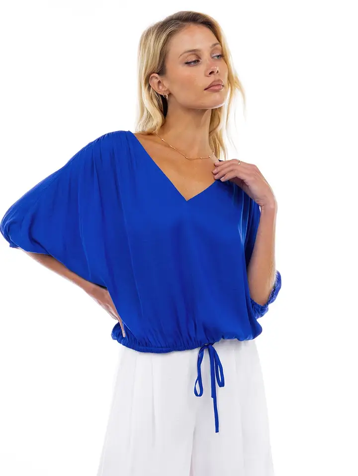 Cropped Blouse with Elasticized Waist