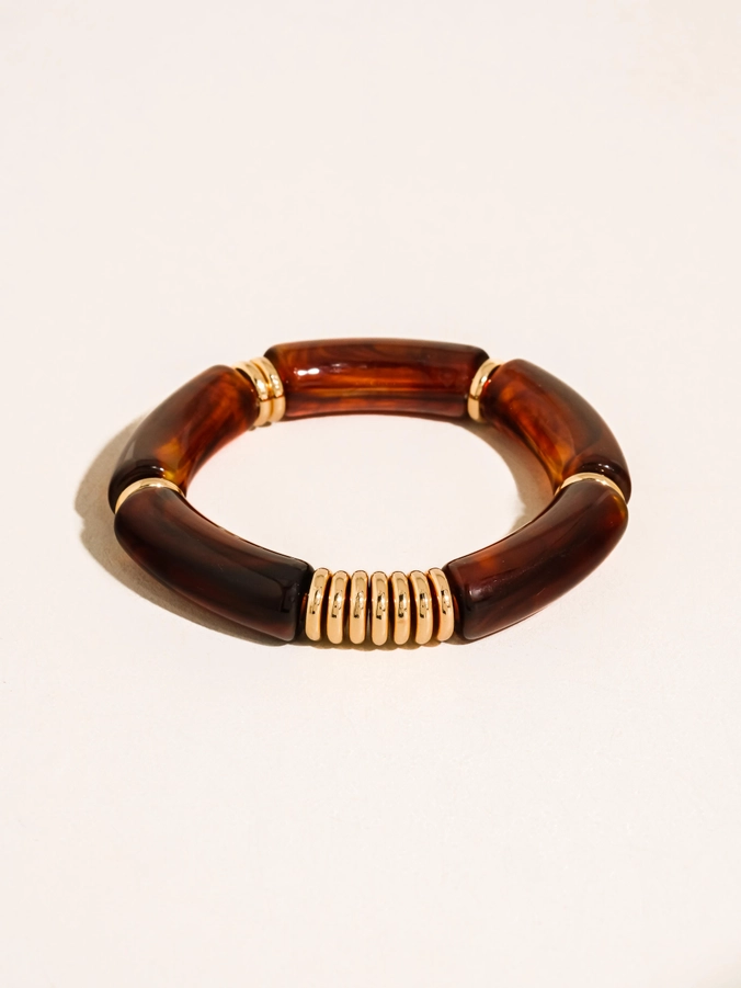 Cove 18K Gold Non Tarnish Chunky Resin Bangle Set
