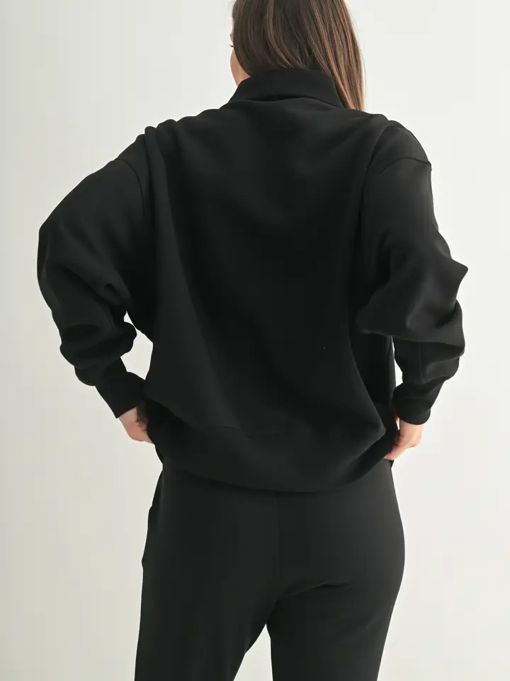 Cozycore Cotton Blend Mock Neck Pullover