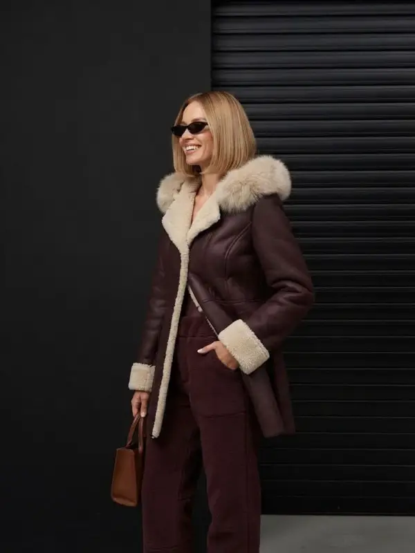 The Aspen Luxe Shearling Trim Coat