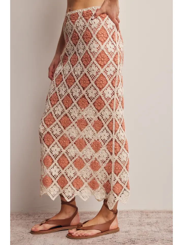 Crochet Diamond Midi Skirt