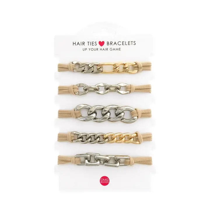 5pc Hair Tie - Bracelet Set