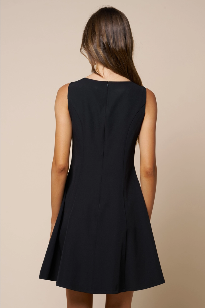 Jeweled Neckline Fit & Flare Mini Dress