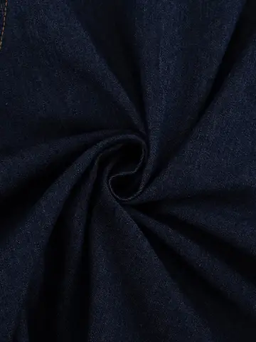 Button Down Puff Sleeve Denim Dress