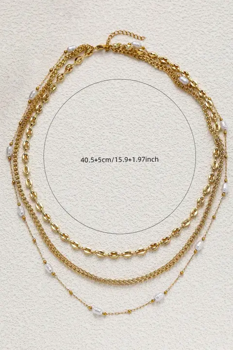Triple Layered Chunky Chain Necklace