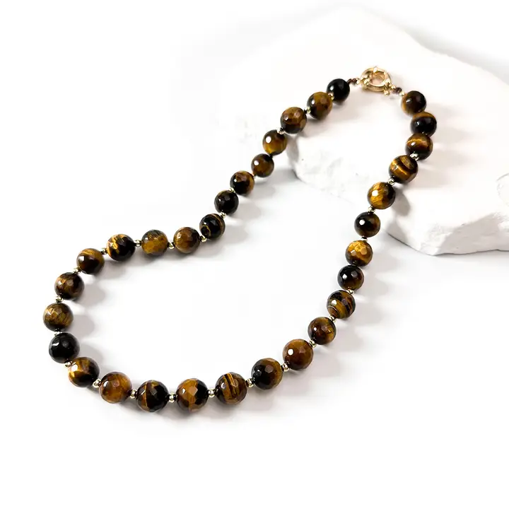 Large Tiger Eye Stone Necklace