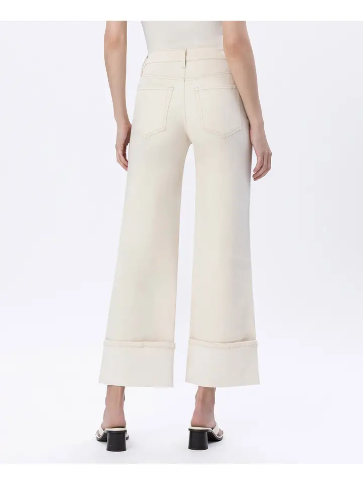 Super High Rise Cuffed Wide Leg Jeans
