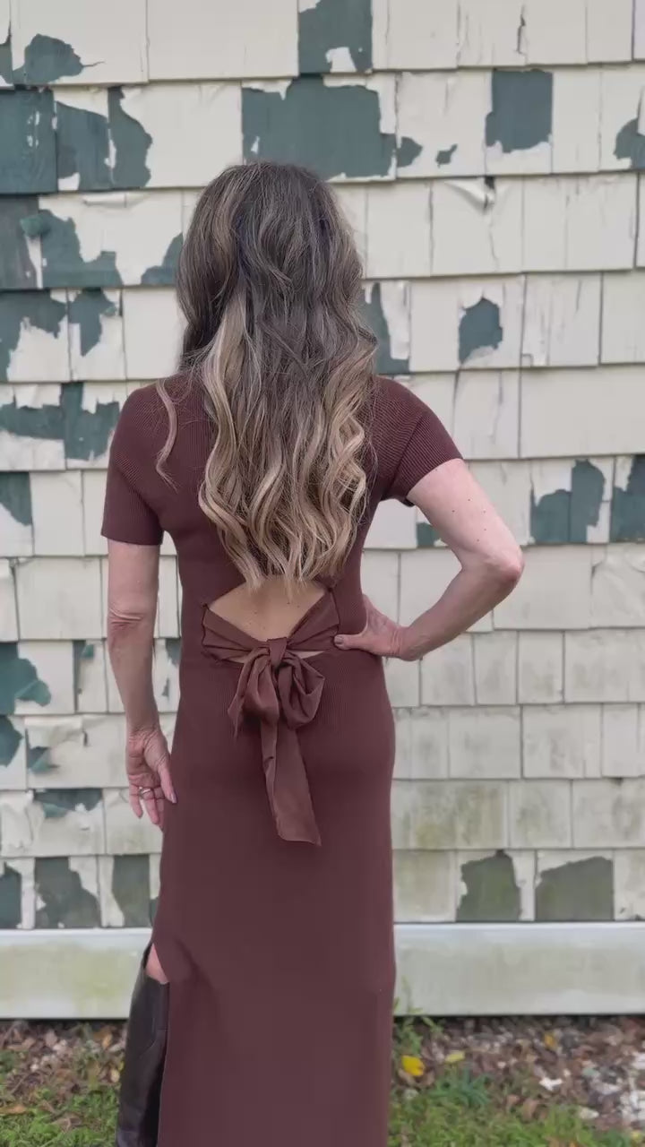 Blakely Back Tie Sweater Midi Dress