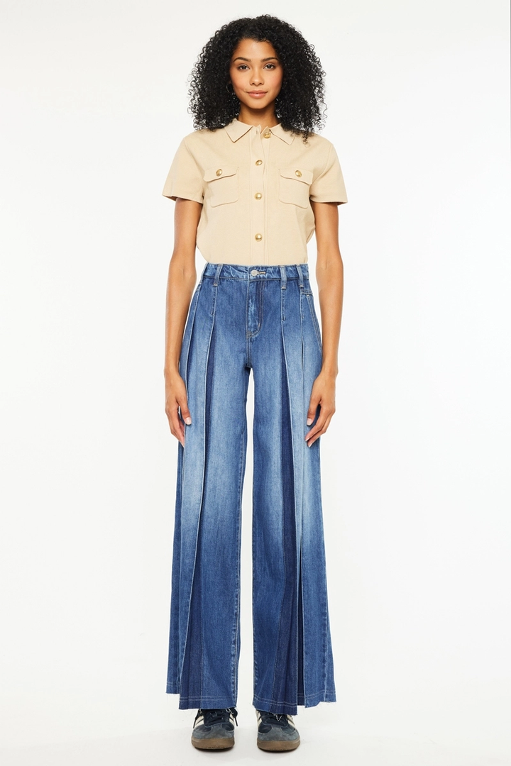High Rise Wide Leg with Pleat Details