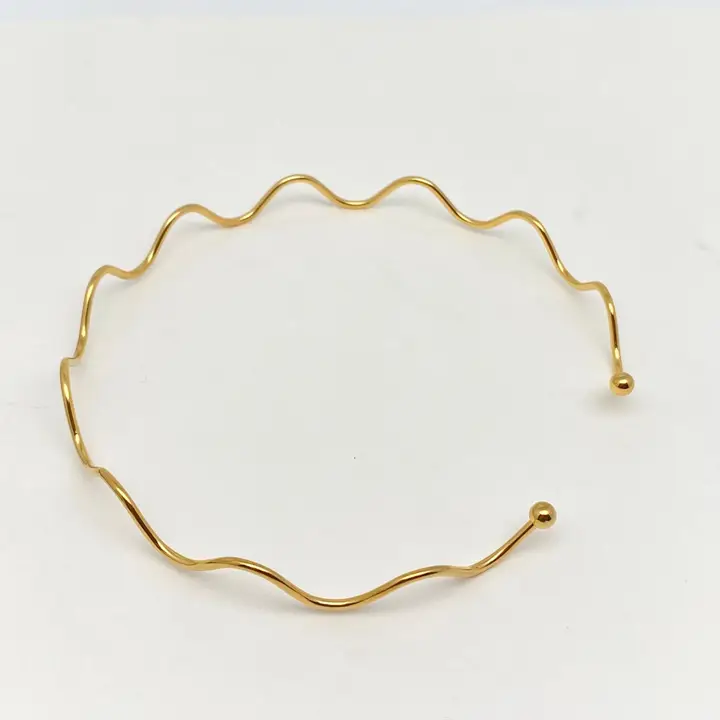 Adjustable Wavy Collar 18k Gold Plated Stainless Steel Necklace