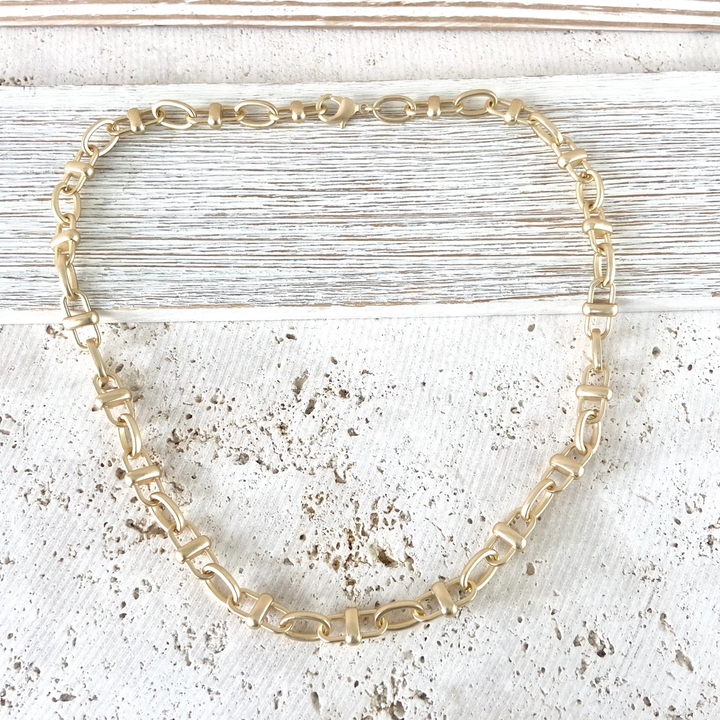 Equestrian Linked Chain Layering Necklace