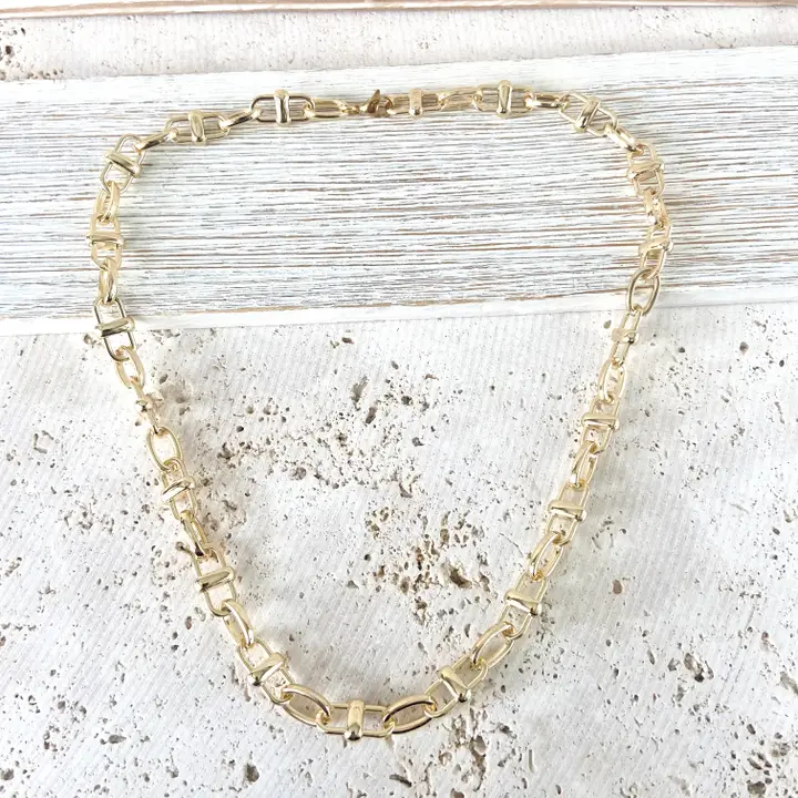 Equestrian Linked Chain Layering Necklace