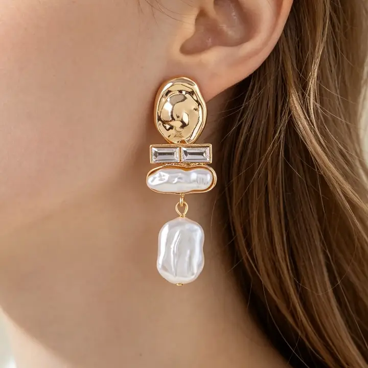 Multi Modern Stone Drop Earrings