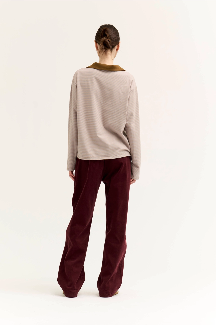 Mid Rise Corduroy Barrel Pants