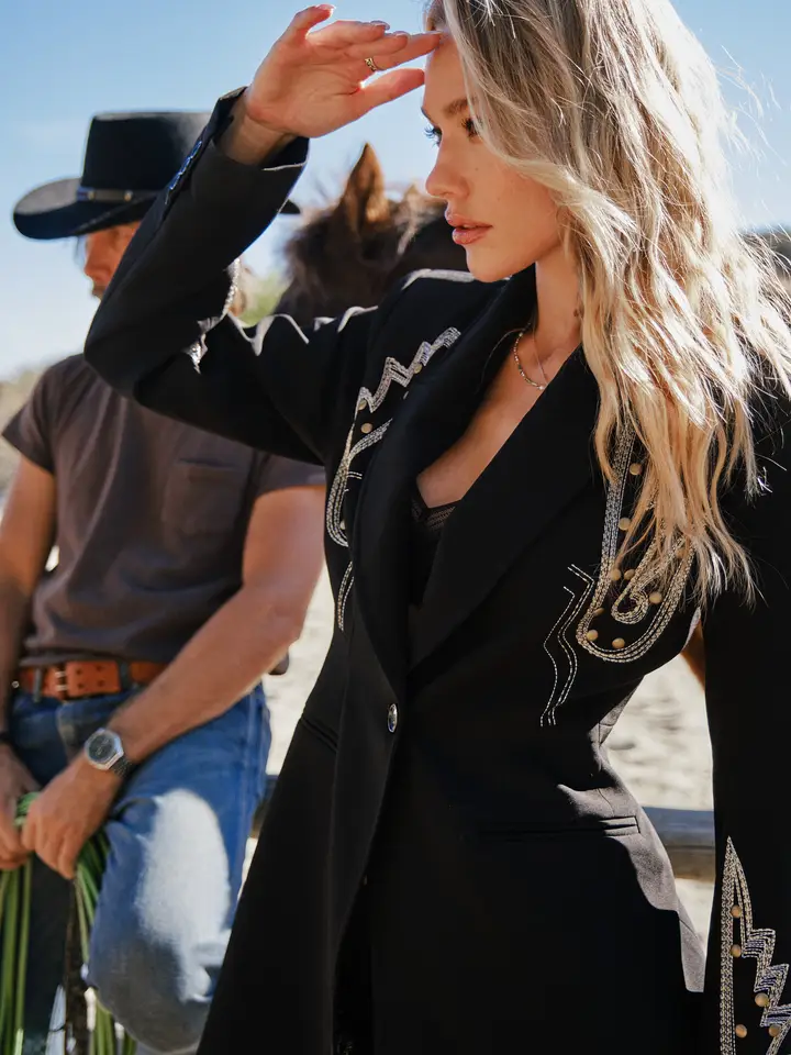 Rodeo Riviera Embroidered Tunic Blazer