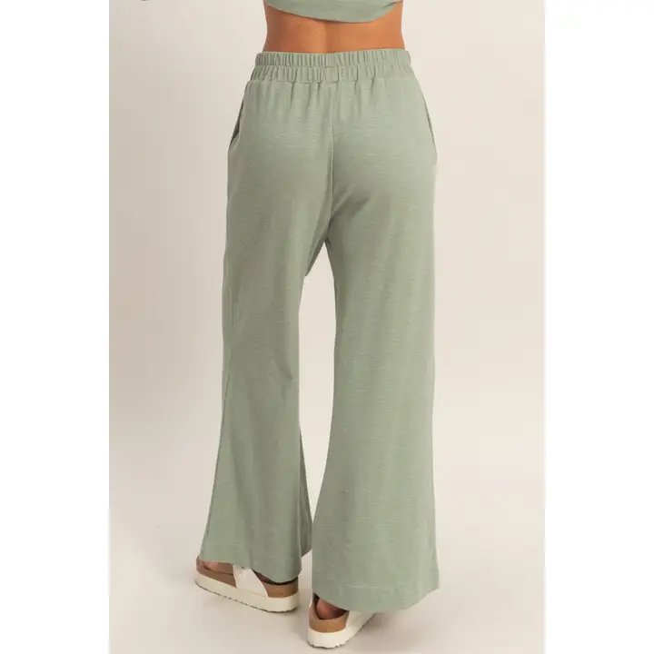 Wide Leg Elastic Waist Pants