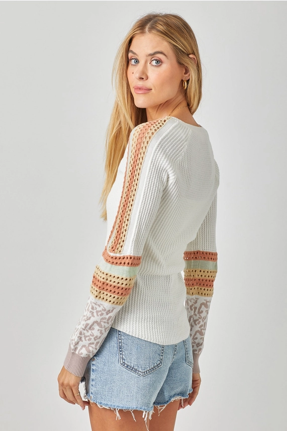Mixed Weaving Sweater Top