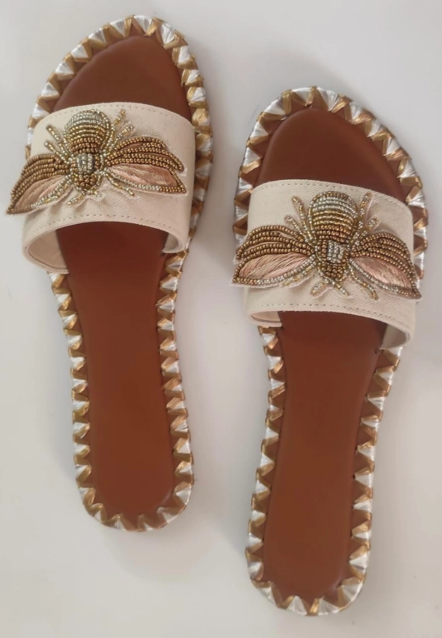 Handcrafted Beaded Bumble Bee Sandals