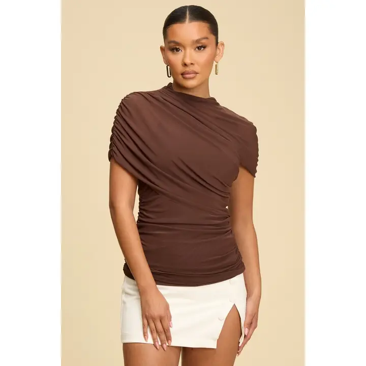Mesh Mock Neck Top