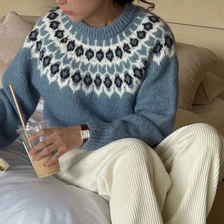 Ethnic Style Pullover Sweater